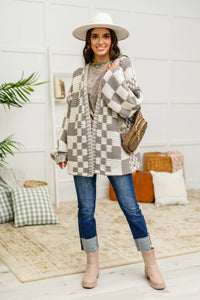 Hot Chocolate Checkered Sweater in Mocha