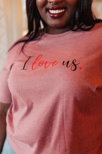 I Love Us Tee in Heather Mauve