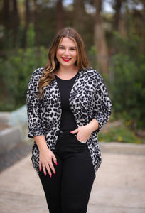 PREORDER: Sierra Cocoon Leopard Cardigan in Black