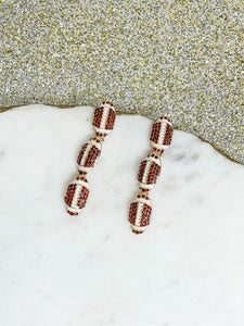 PREORDER: Sporty Rhinestone Trio Dangle Earrings in Assorted Styles