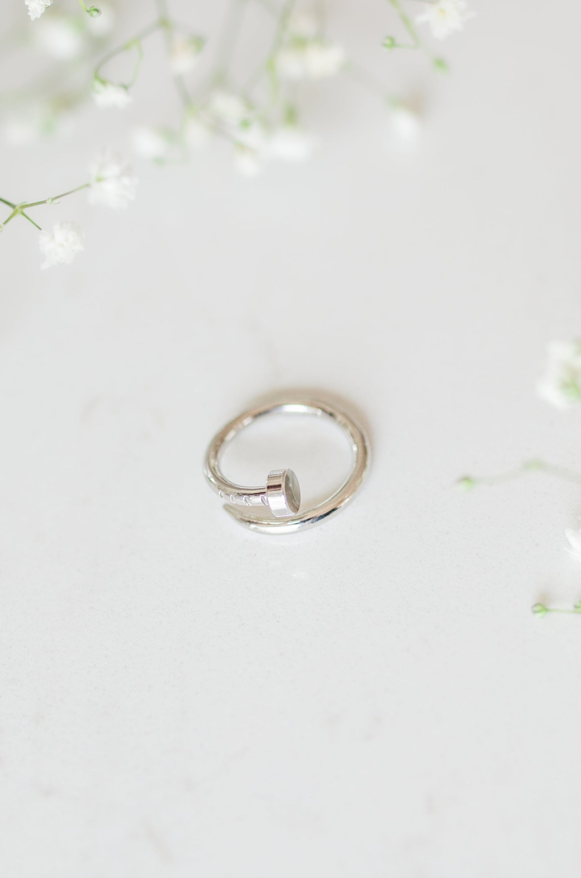 Twist Nail Ring In Silver