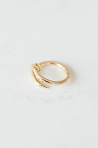 Twist Nail Ring In Gold