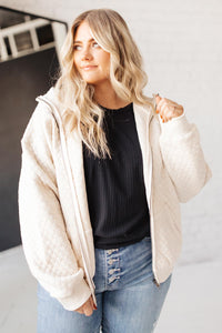 Keep Me Cozy Quilted Jacket in Cream