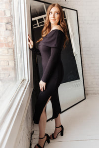 Kiah Sweater Dress in Black