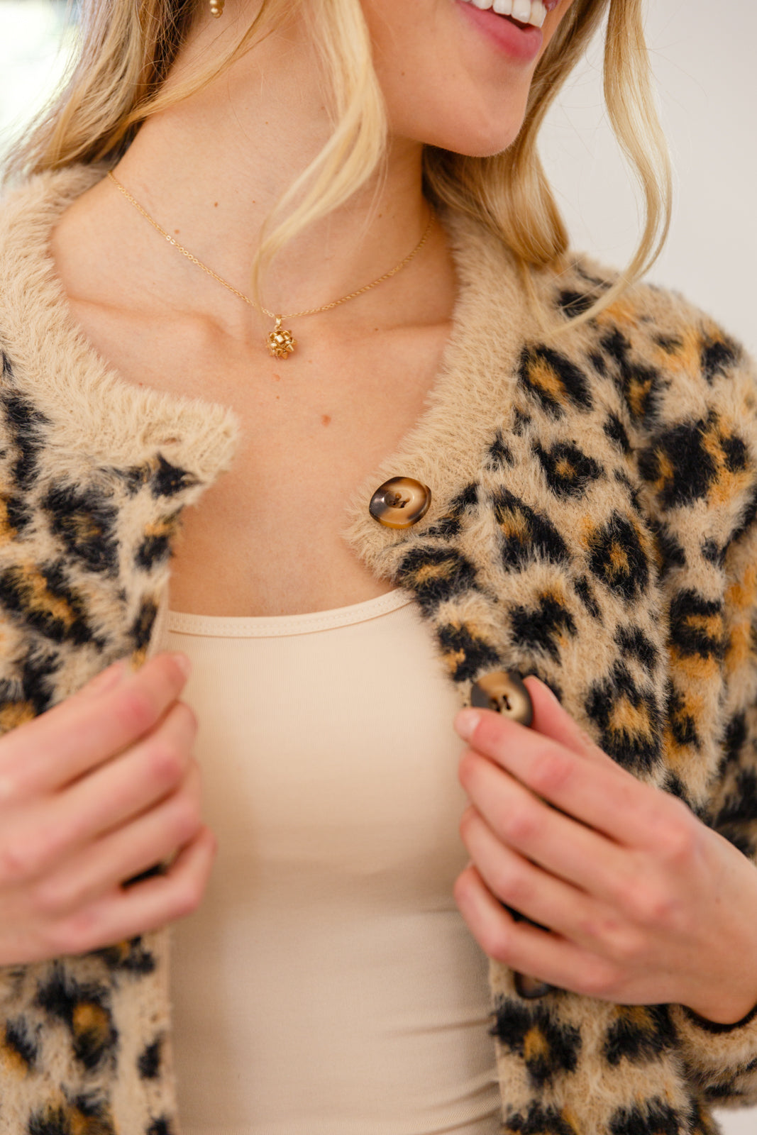 Kimberly Fuzzy Animal Print Cardigan