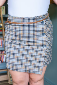 Late To Class Plaid Mini Skort