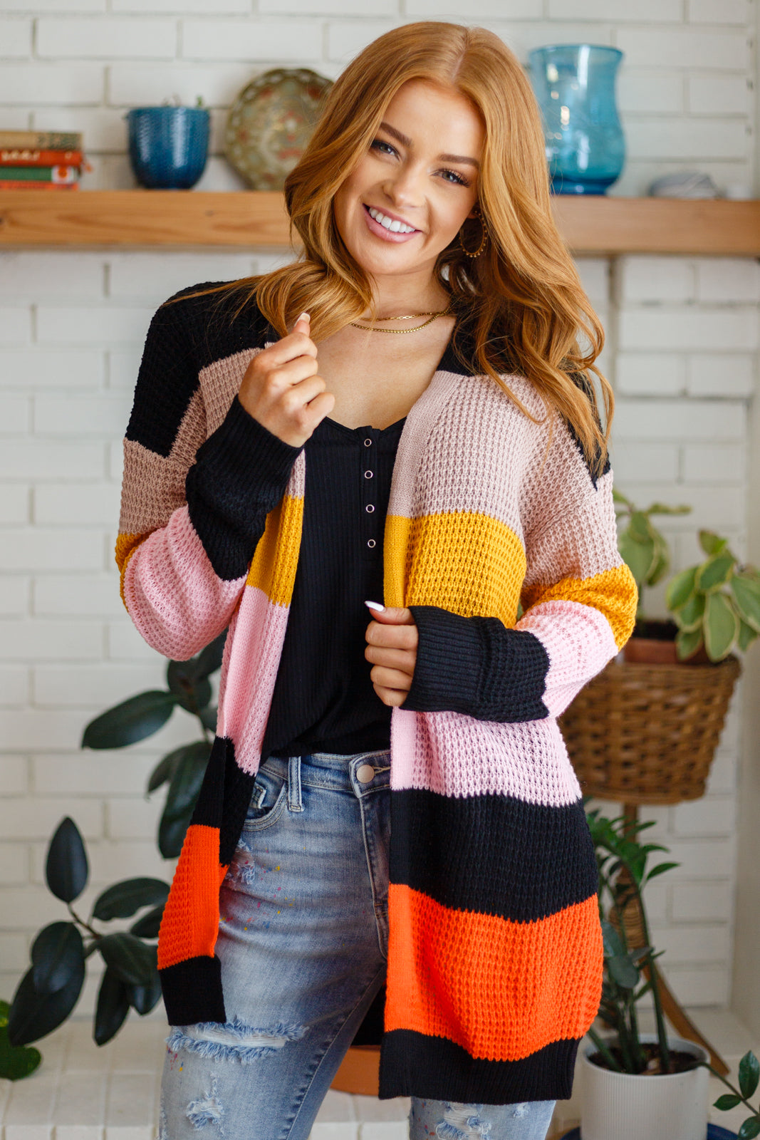 Let Today Be A Good Day Striped Cardigan