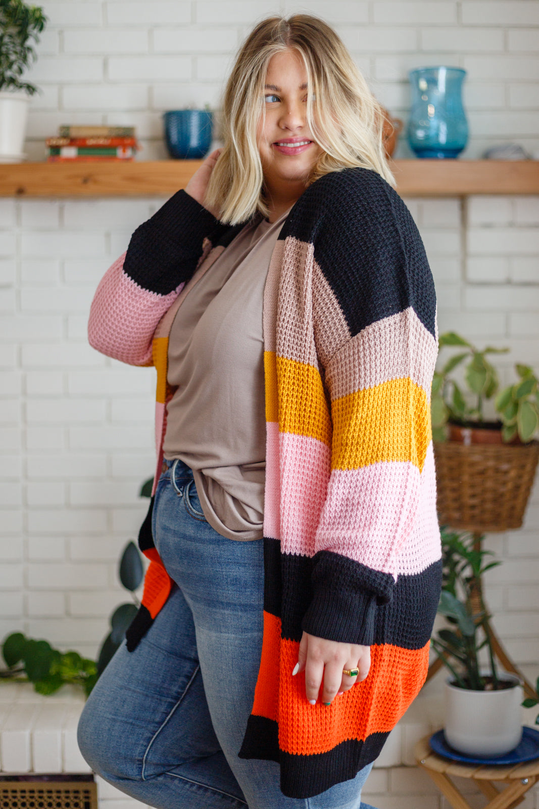 Let Today Be A Good Day Striped Cardigan