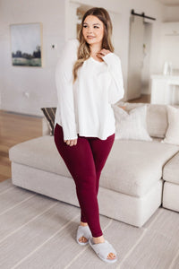 DOORBUSTER Living in Style High Waist Leggings in Burgundy