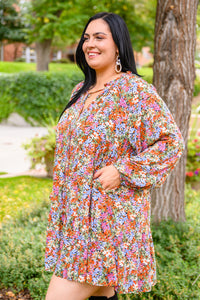 Loving Life Tiered Knee Length Floral Dress