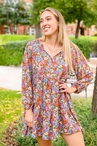 Loving Life Tiered Knee Length Floral Dress