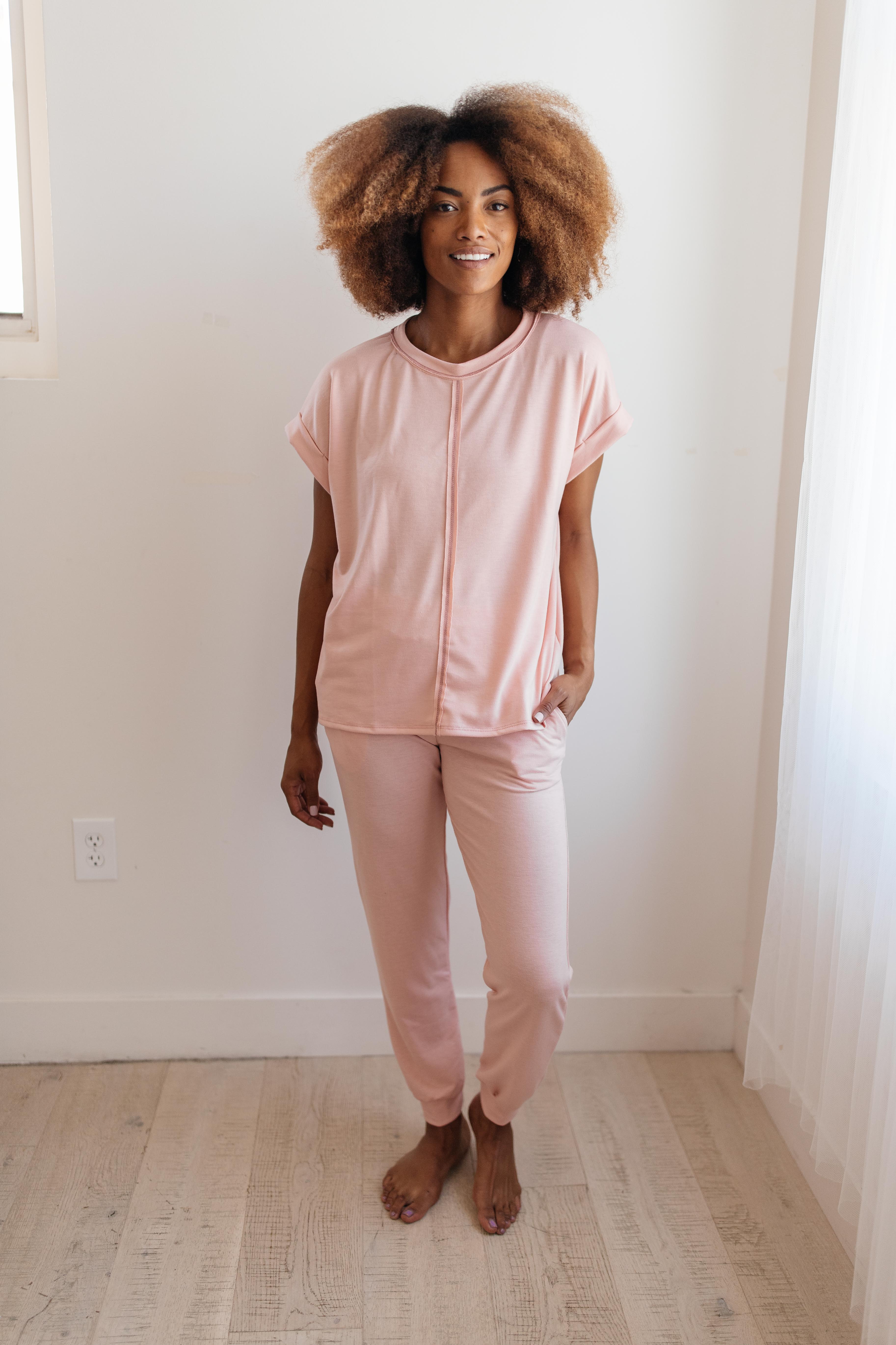 Luxurious Loungewear Joggers In Blush