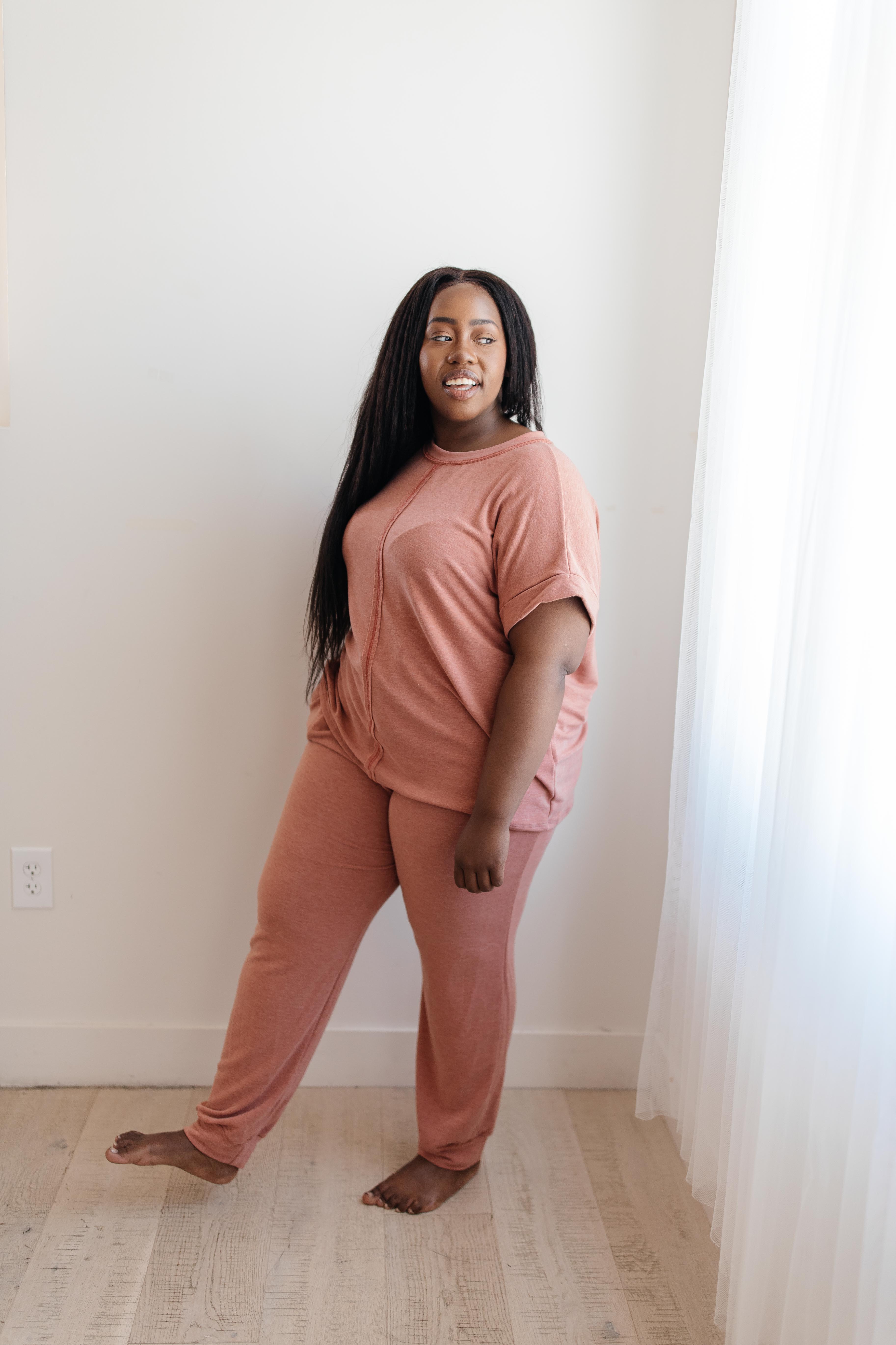 Luxurious Loungewear Joggers In Terracotta