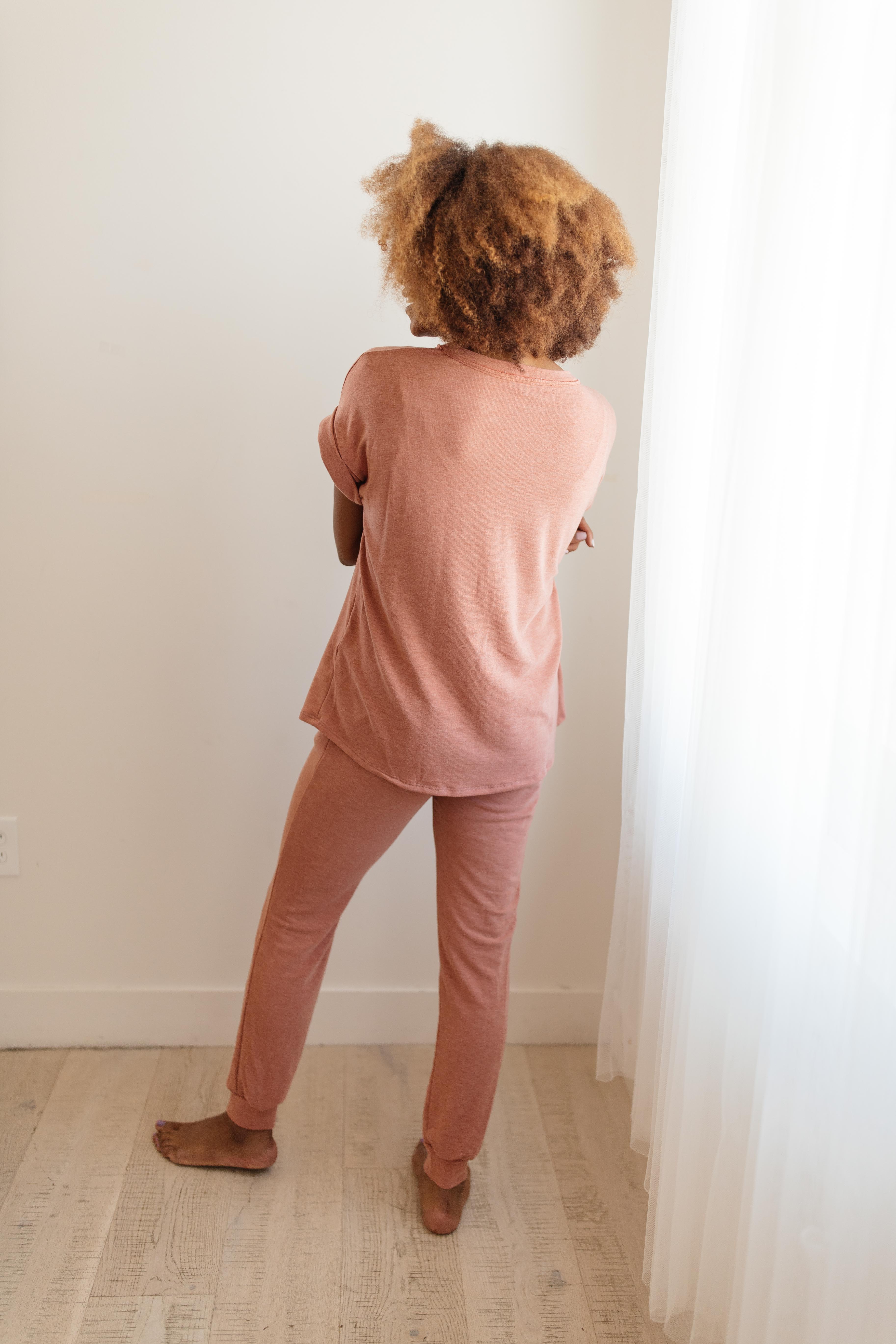 Luxurious Loungewear Top In Terracotta