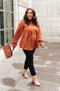 Madeline Polkadot Top in Camel