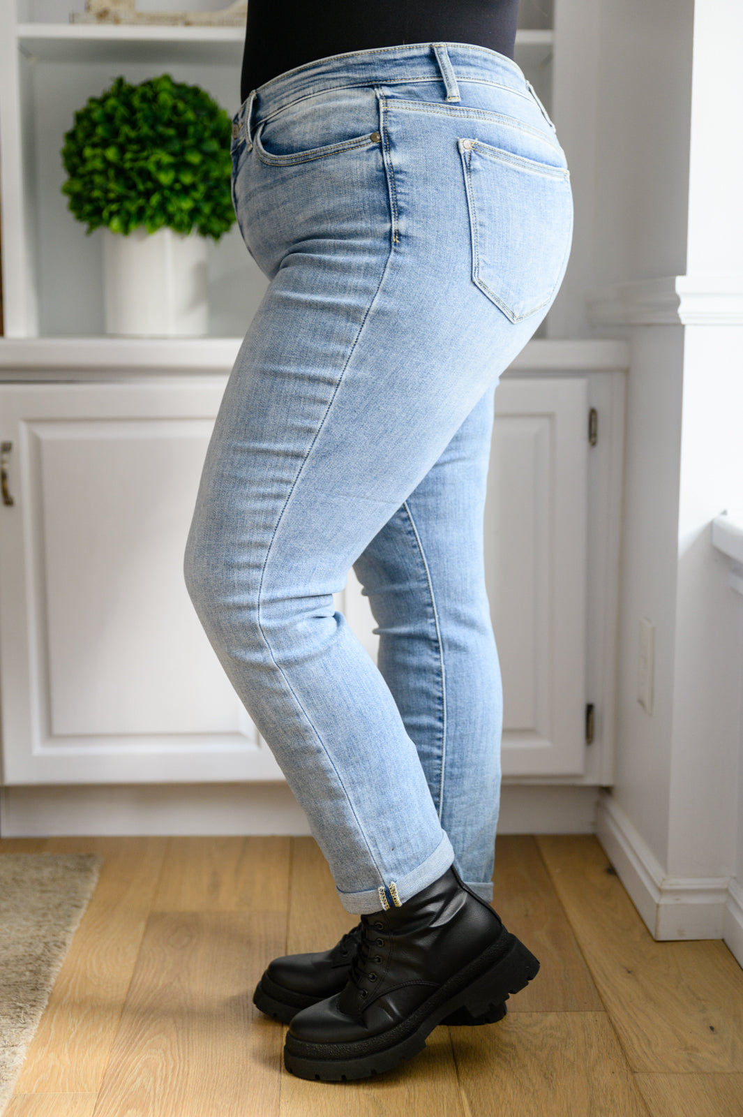 Mallory Mid Rise Bleach Wash Boyfriend Jeans