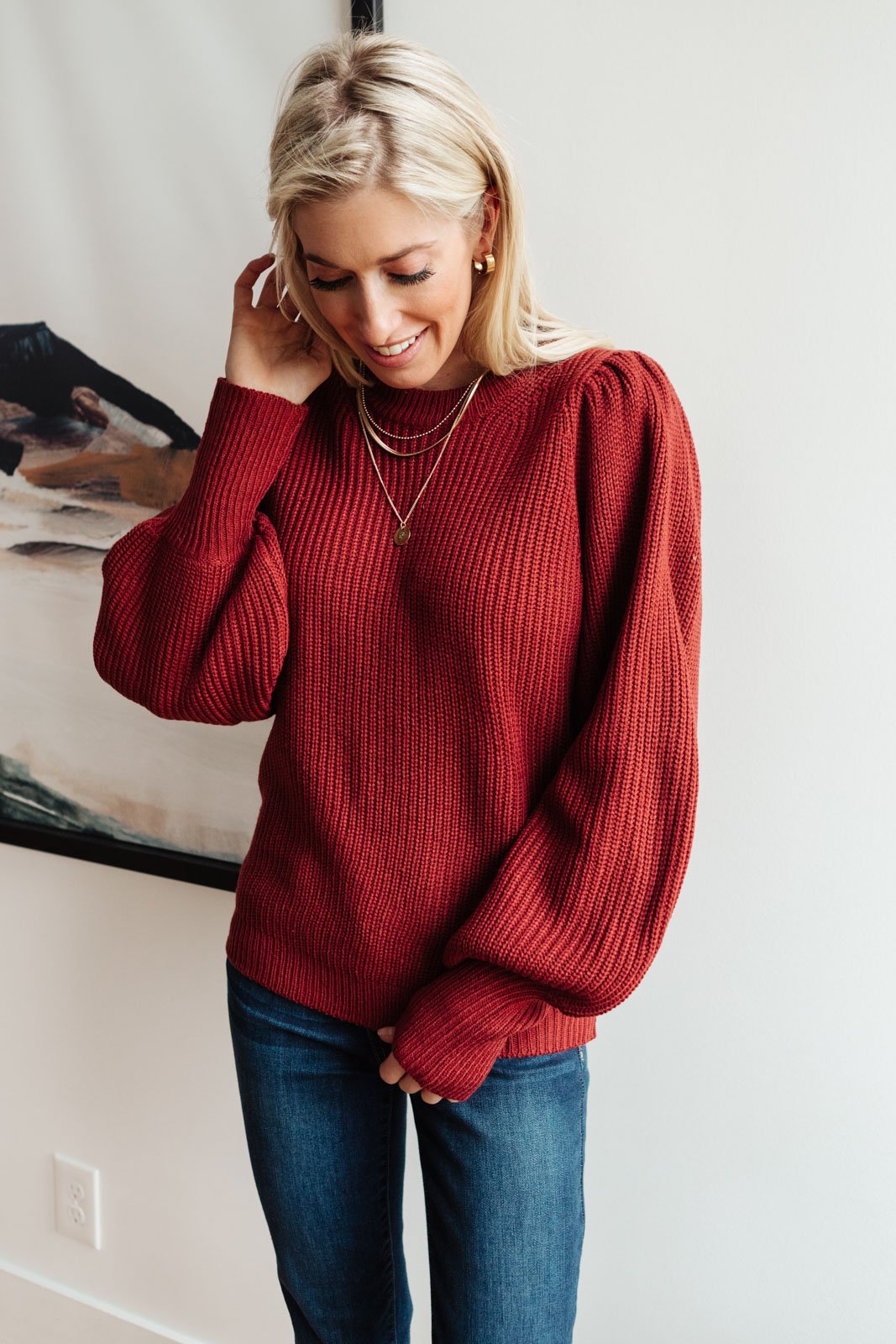 Mocha Mo Sweater in Brick