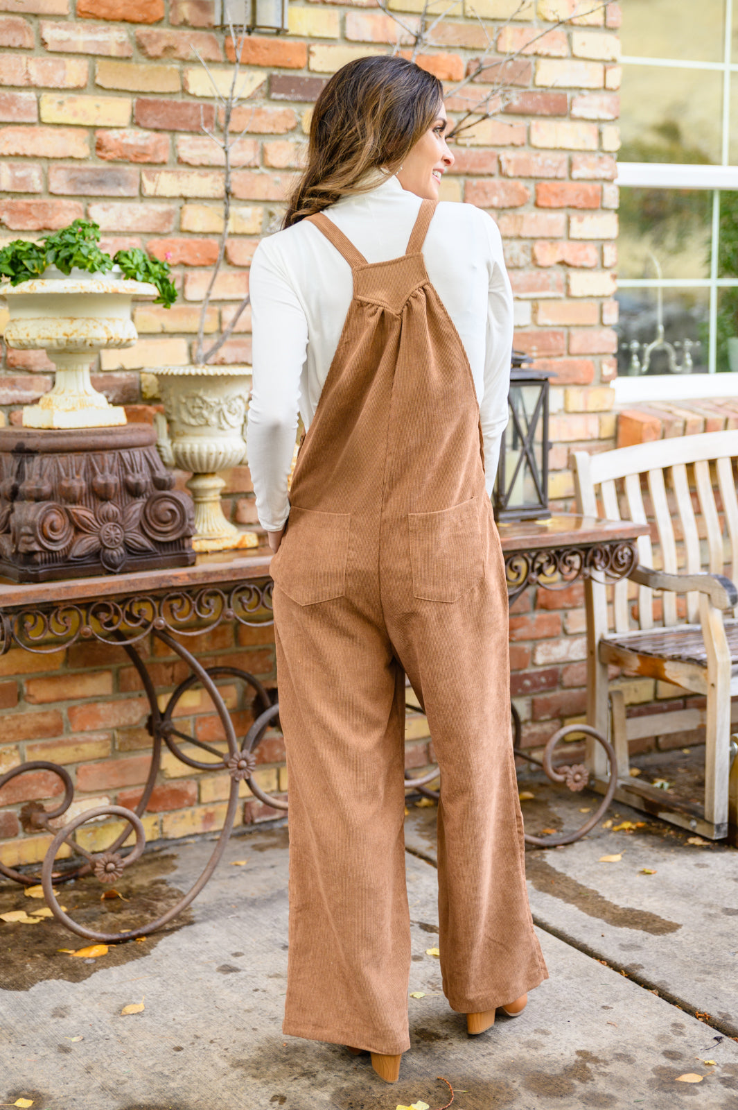 More Than Friends Corduroy Jumpsuit In Camel