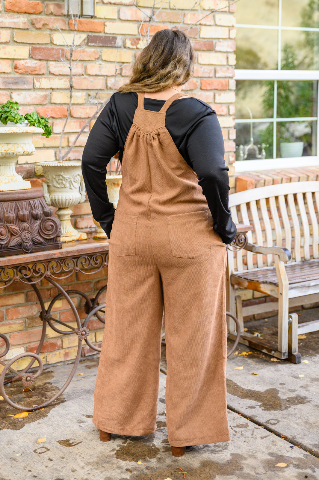 More Than Friends Corduroy Jumpsuit In Camel