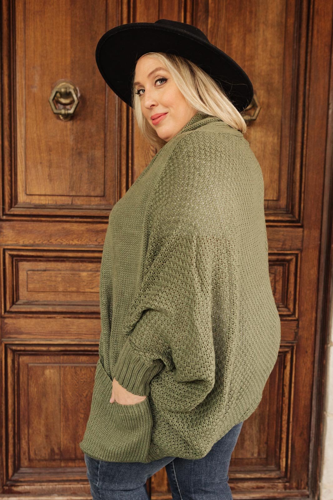 Not Your Grandmother's Cardigan in Olive