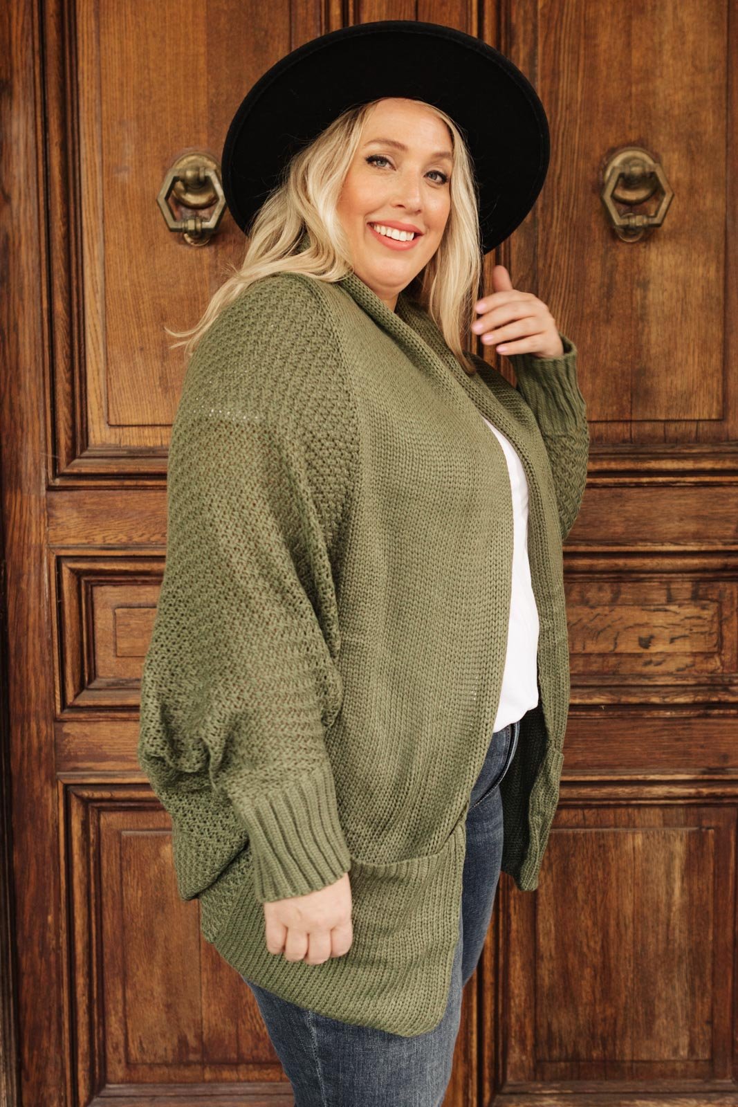 Not Your Grandmother's Cardigan in Olive