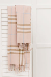 Plaid Winter Scarf In Pink