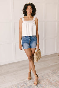 Southern Living Eyelet Trimmed Tank