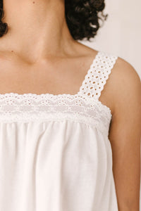 Southern Living Eyelet Trimmed Tank