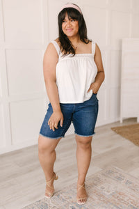 Southern Living Eyelet Trimmed Tank