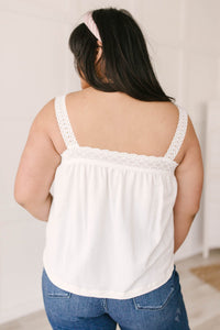 Southern Living Eyelet Trimmed Tank