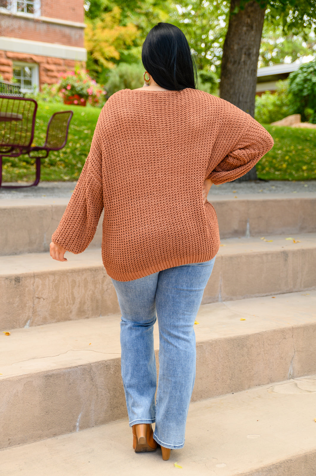 Seasonal Shift Long Sleeve Knit Sweater In Toffee