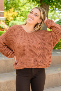 Seasonal Shift Long Sleeve Knit Sweater In Toffee