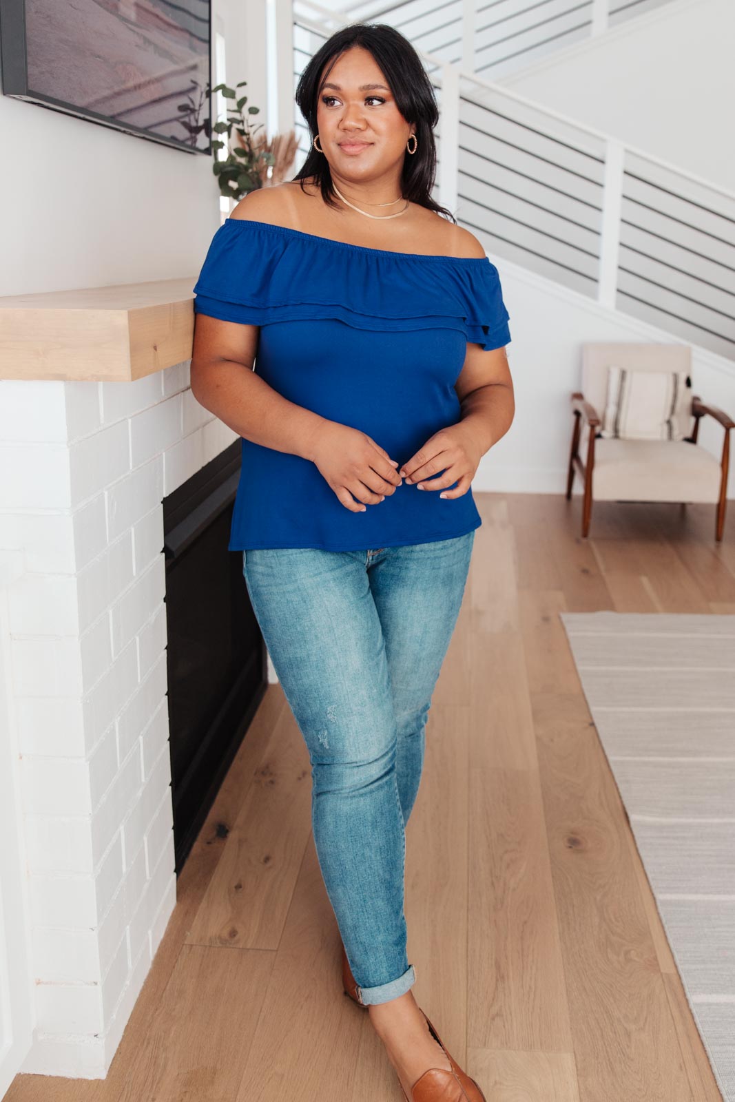 Sexy Señorita Off-Shoulder Top In Blue