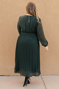 Simple And Pleated Dress in Eden