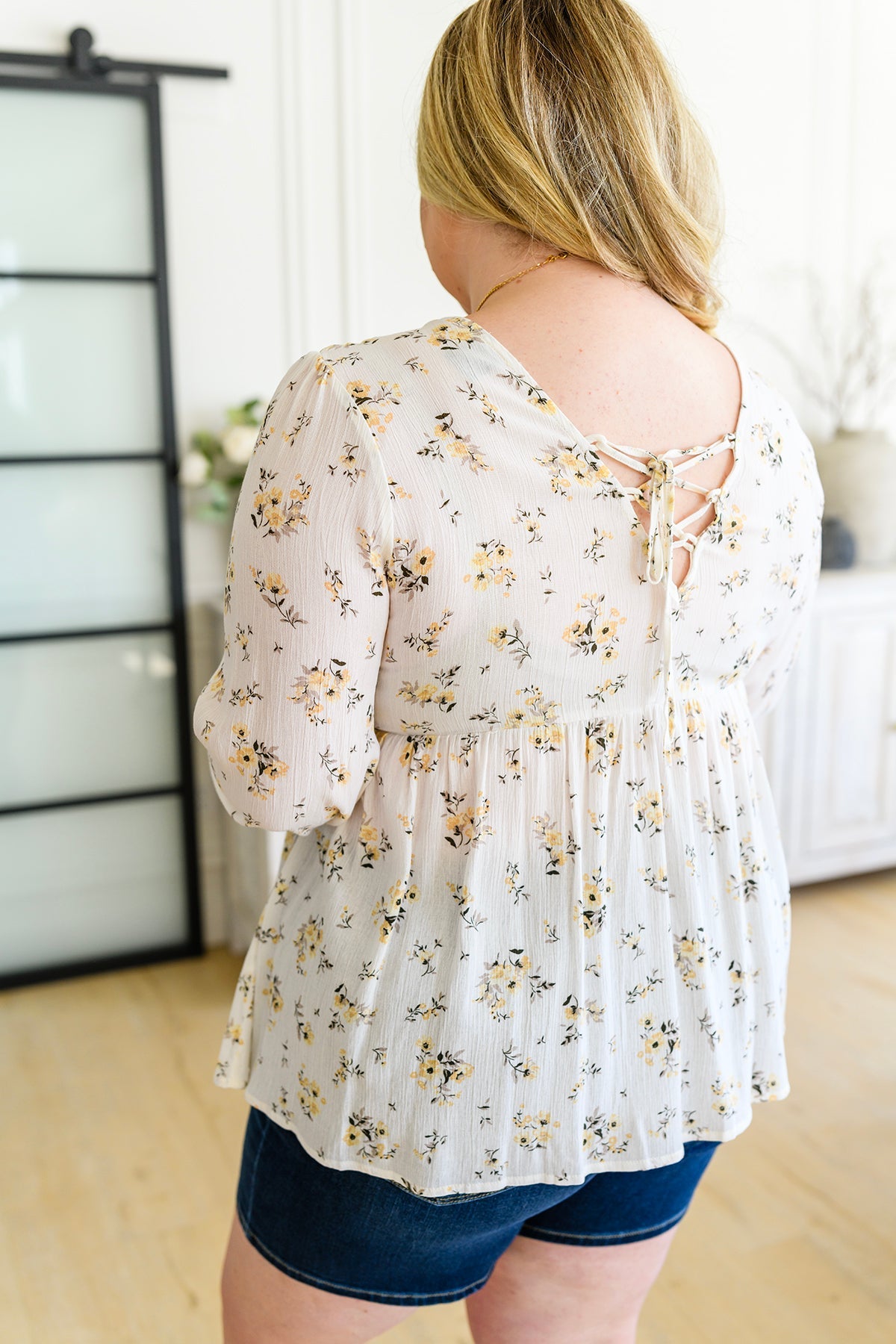 Sing Softly Lace Trim Floral Blouse