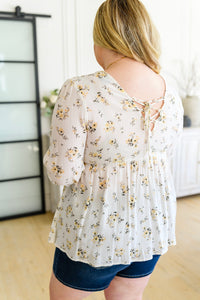 Sing Softly Lace Trim Floral Blouse