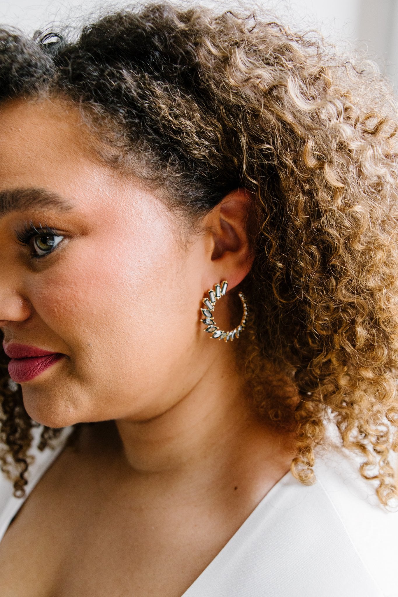 Smoky Crystal Statement Hoops