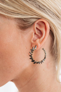 Smoky Crystal Statement Hoops