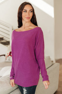 DOORBUSTER Snowed In Sweater in Magenta