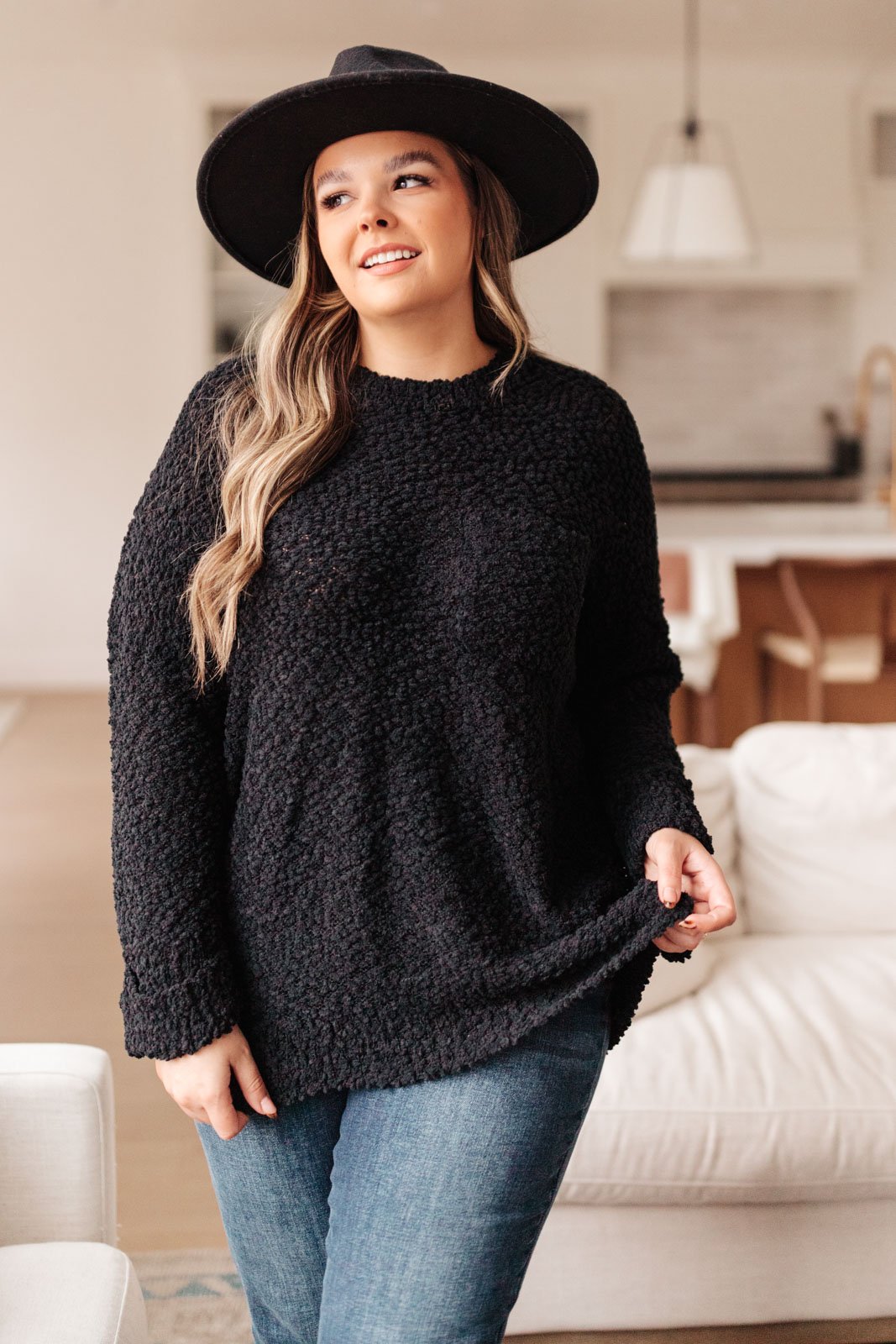 Snuggle Up Sweater in Black