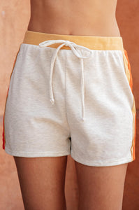 Sporty Stripe Shorts In Oatmeal