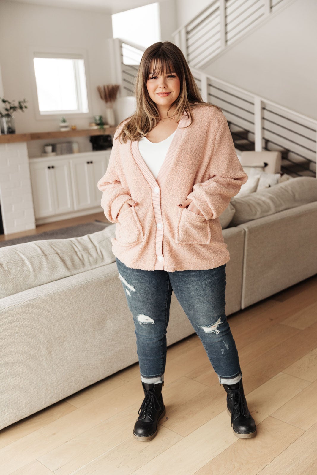 Start The Trend Cardigan in Blush