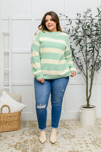 Striped Top In Sage