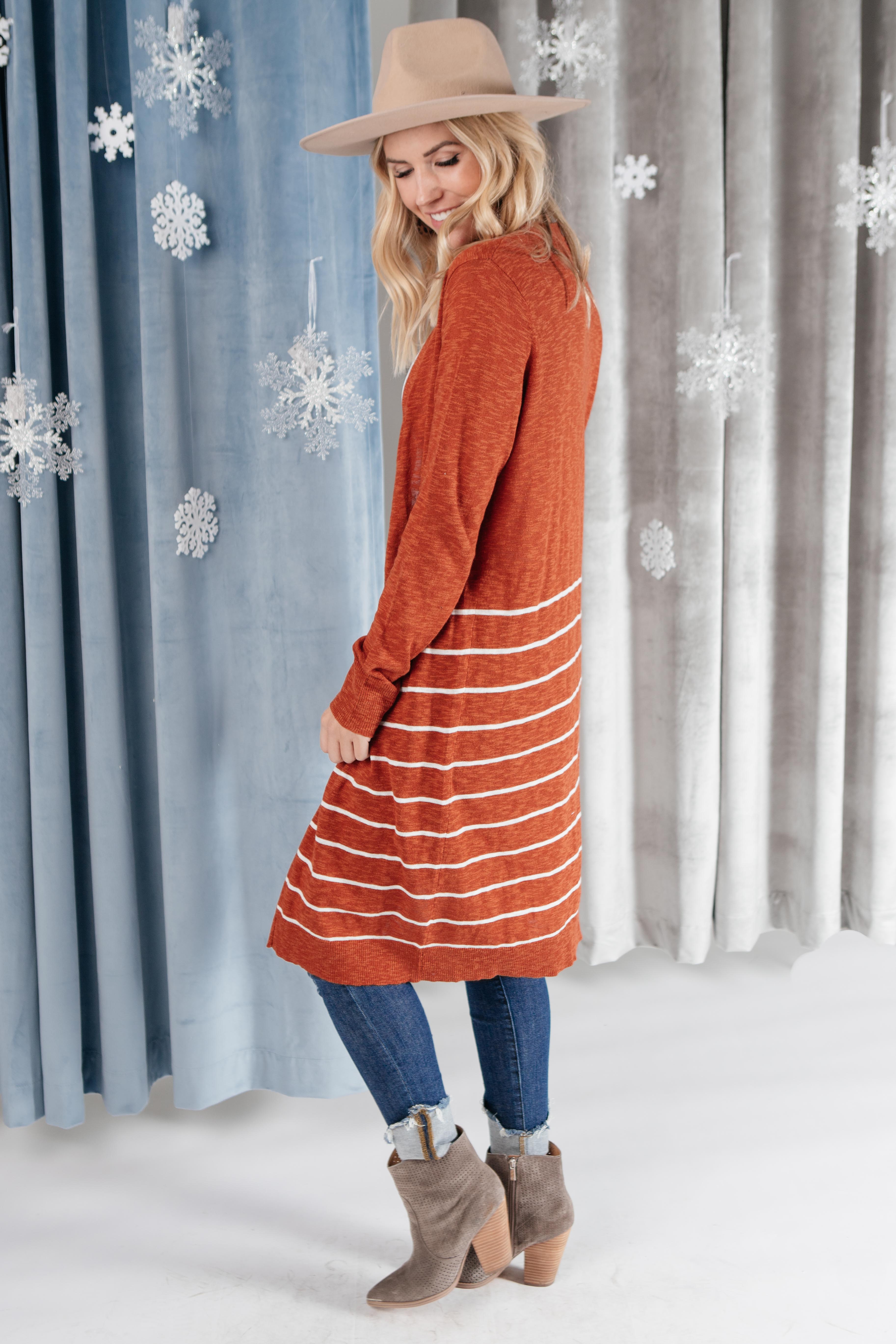 DOORBUSTER Stripes And Rust Cardigan