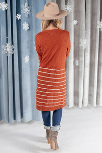 DOORBUSTER Stripes And Rust Cardigan