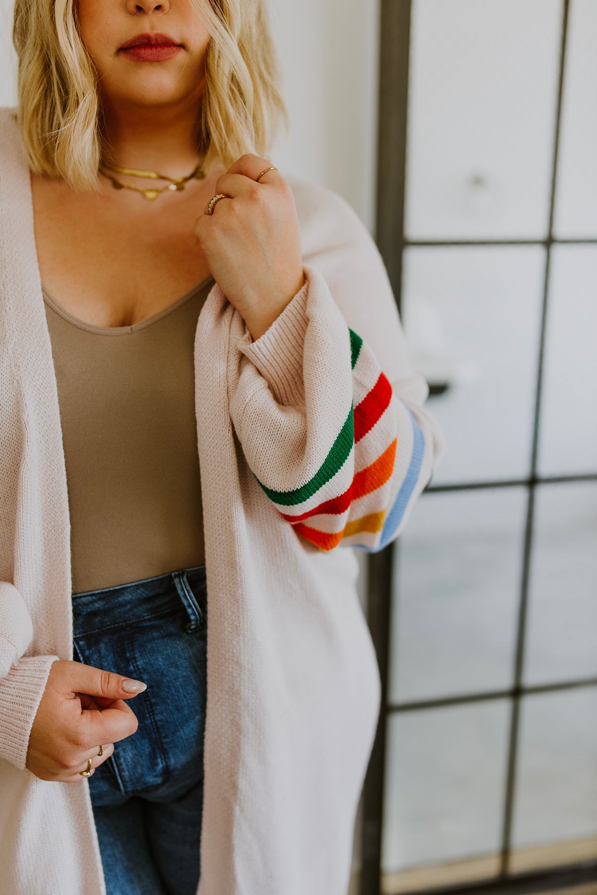 Struck Gold Rainbow Sleeve Cardigan