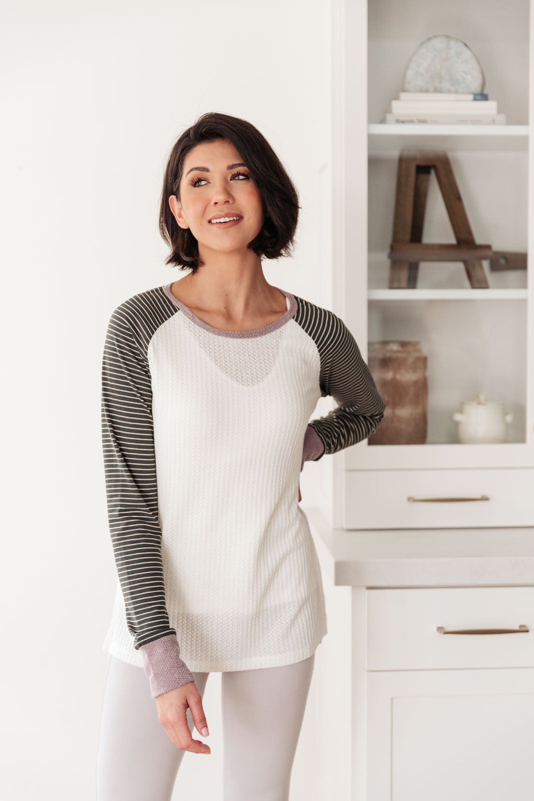 Suave Stripes Raglan Top