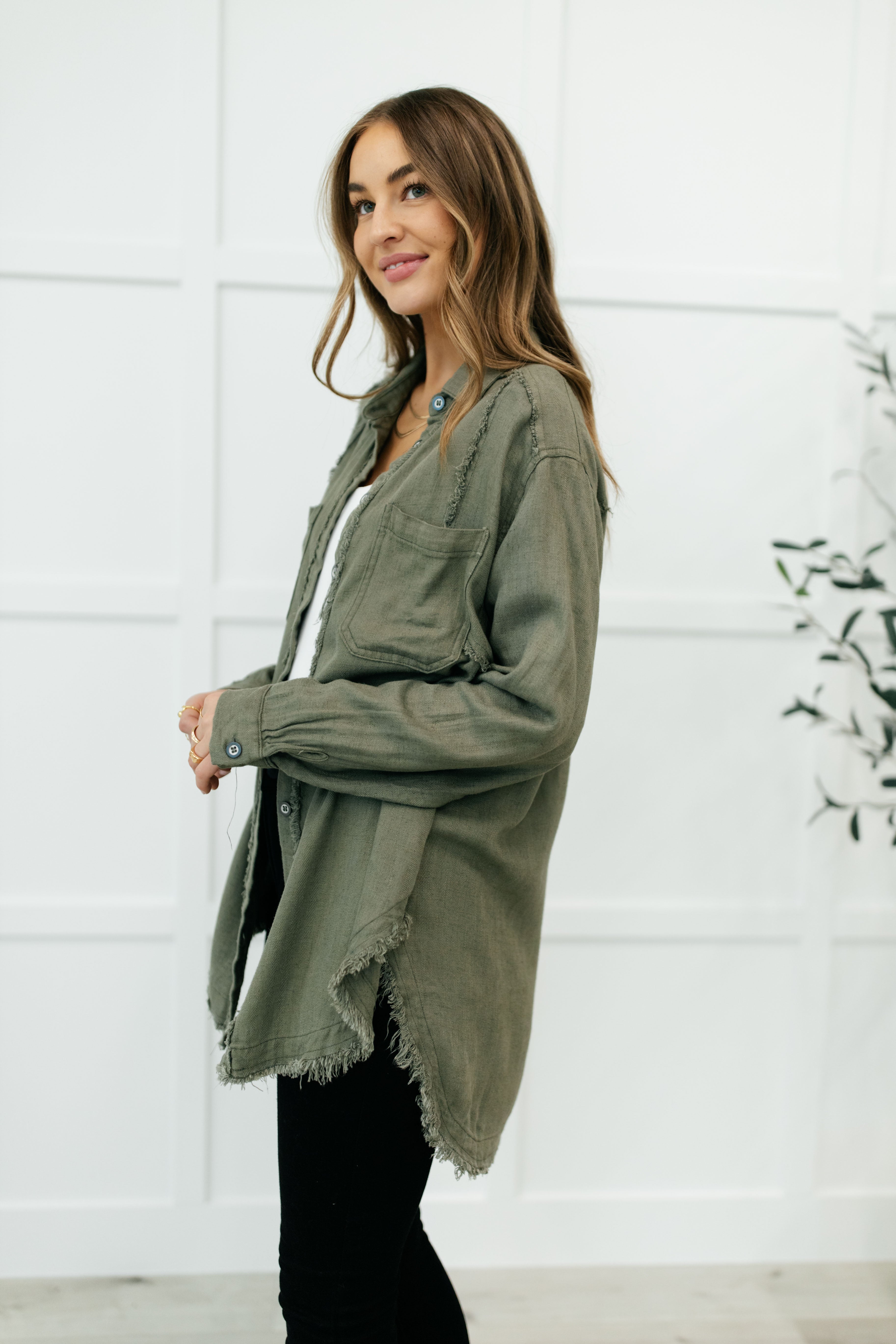 Sweet Kiss Shacket in Olive