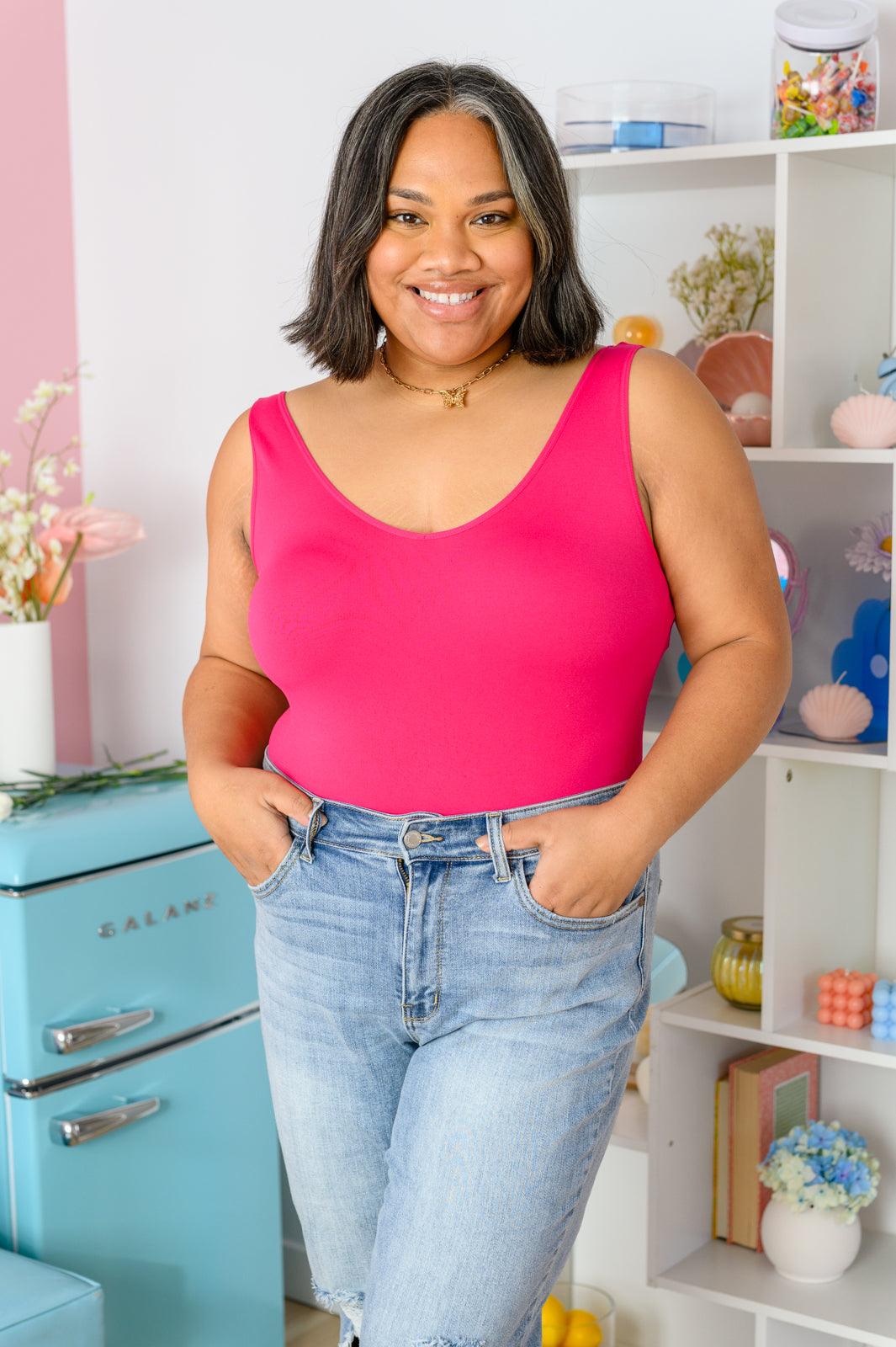 The Basics Bodysuit in Fuchsia