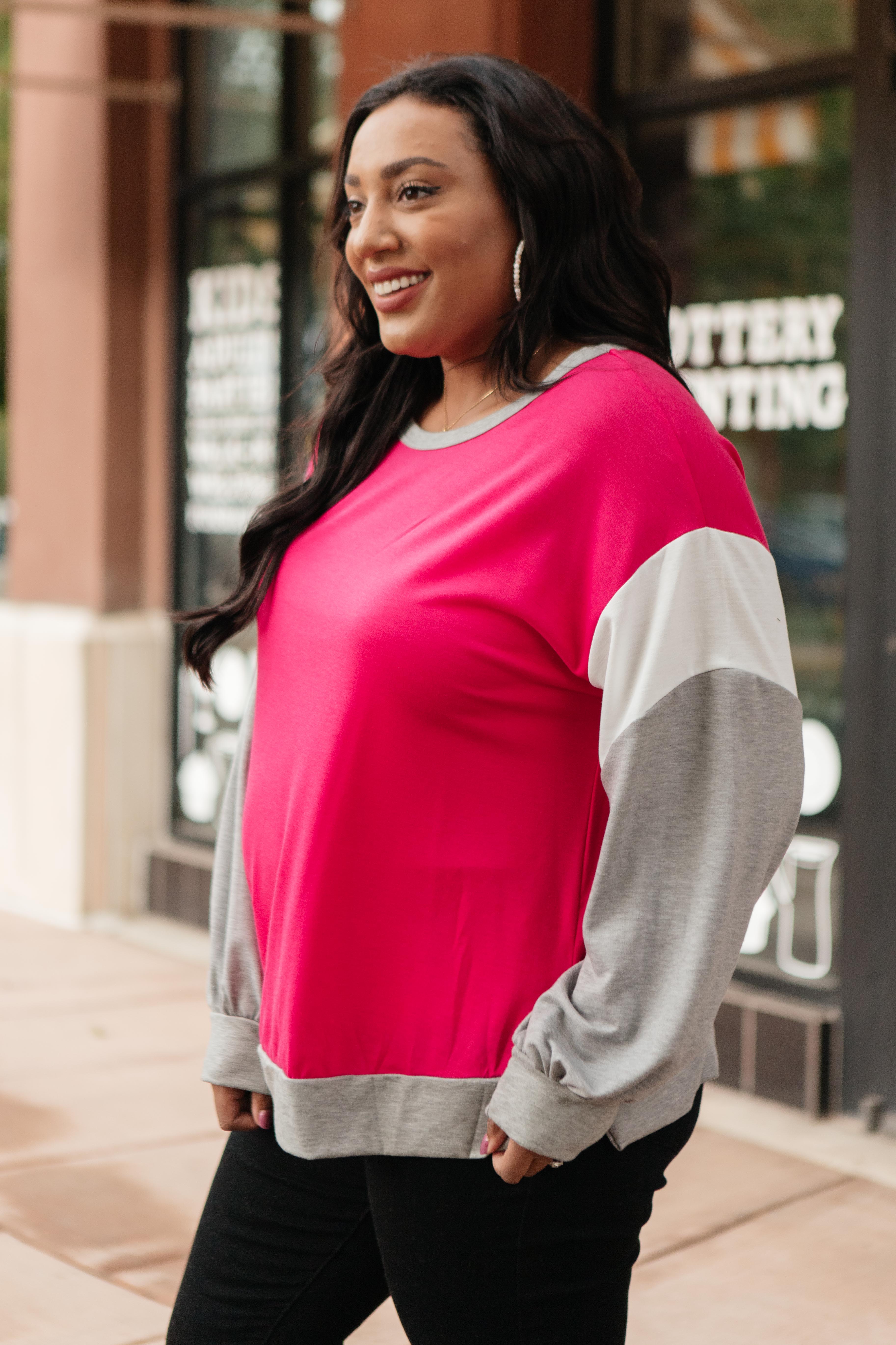 The Bridget Block Top in Rose